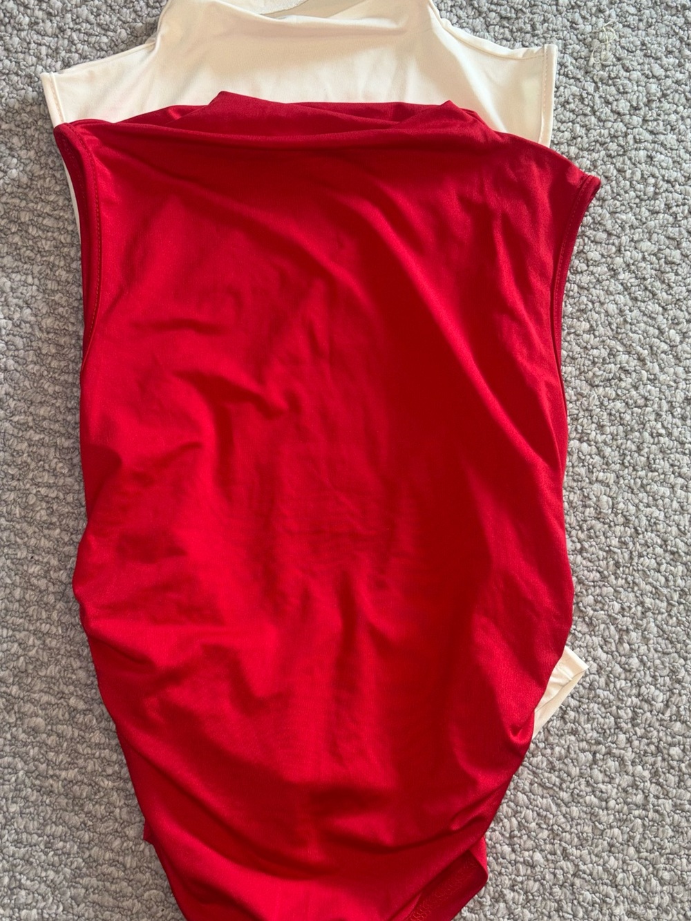 3 Piece Red, Beige and Black Top
